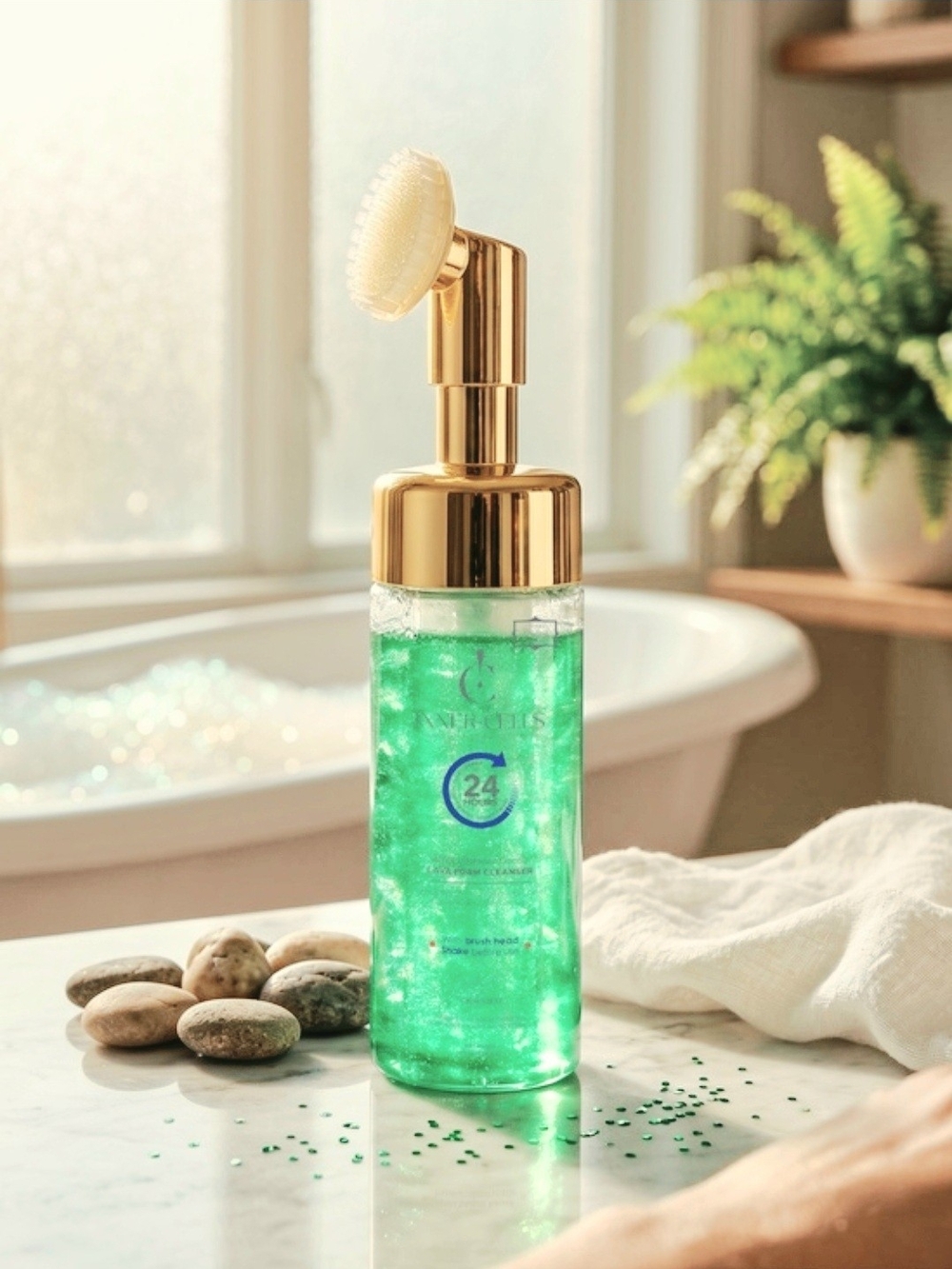 True-Organica Essential Purifying Lava Foam Cleanser w/ Brush Head (150ml)